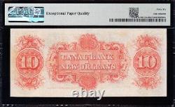 Amazing GEM++ UNC 1850s $10 NEW ORLEANS, LA Canal Bank Obsolete Note! PMG 66 EPQ