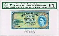 Bermuda Bermuda Government 1 Pound 1.5.1957 Pick 20c PMG Choice Uncirculated 64