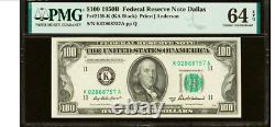 DALLAS TEXAS Fr. 2159-K $100 1950B Federal Reserve PMG Choice Uncirculated 64EPQ