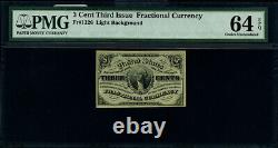 FR. 1226 3 c. 3rd Issue Fractional Note Light Background Choice PMG CU64 EPQ