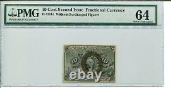 FR 1244 Fractional Specimen 10 Cents Second Issue PMG 64 Choice Uncirculated