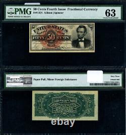 FR. 1374 50 c. 4th Issue Fractional Note LINCOLN Choice PMG CU63