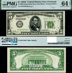 FR. 1952 D $5 1928-B Federal Reserve Note Cleveland D-A Block DGS Choice PMG CU6
