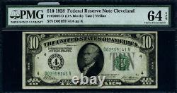 FR. 2000 D $10 1928 Federal Reserve Note Cleveland D-A Block Choice PMG CU64 EPQ