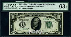 FR. 2001 D $10 1928-A Federal Reserve Cleveland D-A Block Choice PMG CU63 NET