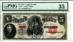 FR 88 STAR 1907 $5 Legal Tender WHOODCHOPPER PMG 35 CHOICE VERY FINE