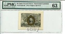Fr 1244sp 10 Cent Wide Secong Issue Fractional Pmg 63 Choice Uncirculated