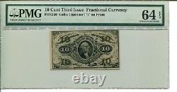 Fr 1256 10 Cent Third Issue Fractional Pmg 64 Epq Choice Uncirculated