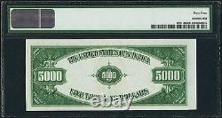 Fr. 2221-h 1934 $5,000 Frn Federal Reserve Note Pmg Choice Uncirculated-64