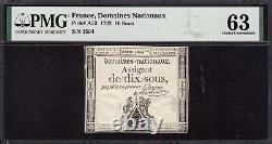France 1792 10 Sous Domaines Nationaux PMG Choice Uncirculated 63 $168.88