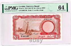 Gambia 1 Pound ND (1965-70) Pick 2a PMG Choice Uncirculated 64