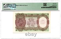 India 5 Rupees ND (1943) Pick 18b Jhun4.3.2 PMG Choice Uncirculated 64