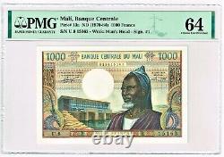 Mali 1000 Francs ND (1970-84) Pick 13a PMG Choice Uncirculated 64