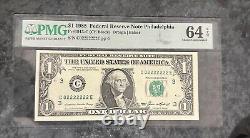 (NEAR SOLID!) $1 Binary Near Solid 7 Of A Kind Fancy Serial Number C02222222E