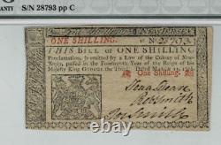 New Jersey (March 25, 1776)- 1 Shilling- fr. NJ-175-PMG Choice About UNC 58 EPQ