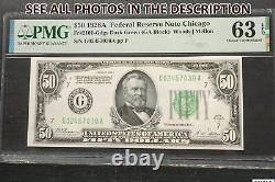 NobleSpirit (CO) 1928A Federal Reserve $50 Note Chicago PMG 63 Choice Unc. EPQ