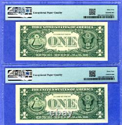 PMG 64 EPQ / 65 EPQ= 00999999/01000000 FANCY ROLLOVER SERIAL set Uncirculated $1