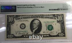 PMG CU63 EPQ 1974 $10 Federal Reserve Chicago Offset Printing Error Note 102DUA