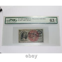 PMG Choice UNC 63 EPQ 15 Cents Fourth Issue Fractional Currency FR 1269 #48549F