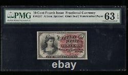 SC Fr. 1257 10c Liberty Fractional 40mm Seal PMG 63 EPQ Choice Uncirculated