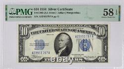 Series 1934 $10 Silver Certificate Fr. 1701 PMG 58EPQ Choice About Unc