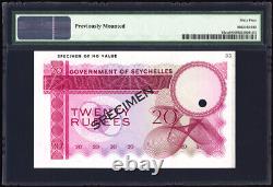 Seychelles 20 Rupees CT Specimen 1968-74 P16cts PMG Choice Uncirculated 64 NET