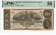 T-59 Pf-11 1863 $10 Confederate Paper Money Pmg Choice About Uncirculated 58