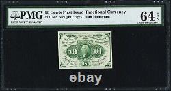 U. S 1862-63 10 Cents Fractional Currency Fr-1242 Certified Pmg Choice New-64-epq