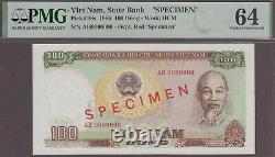 Vietnam 100 Dong Specimen Banknote P-98s 1985 Choice UNC PMG 64